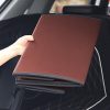 4X Leather Car Boot Collapsible Foldable Trunk Cargo Organizer Portable Storage Box Coffee Large