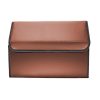 4X Leather Car Boot Collapsible Foldable Trunk Cargo Organizer Portable Storage Box Coffee Medium