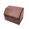 Leather Car Boot Collapsible Foldable Trunk Cargo Organizer Portable Storage Box Coffee Small