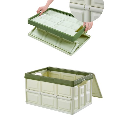 30L Collapsible Waterproof Car Trunk Storage Multifunctional Foldable Box Green