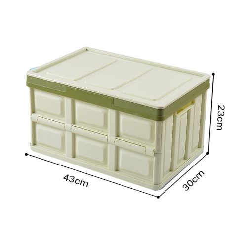 2X 30L Collapsible Car Trunk Storage Multifunctional Foldable Box Green