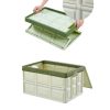 56L Collapsible Waterproof Car Trunk Storage Multifunctional Foldable Box Green
