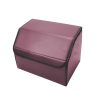 2X  Leather Car Boot Collapsible Foldable Trunk Cargo Organizer Portable Storage Box Red Small