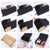Leather Car Boot Collapsible Foldable Trunk Cargo Organizer Portable Storage Box Beige/Gold Stitch Small
