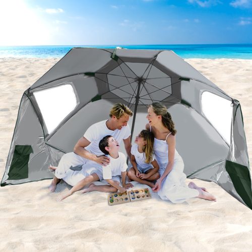 Beach Umbrella Outdoor Umbrellas Sun Shade Garden Shelter 2.33M Green