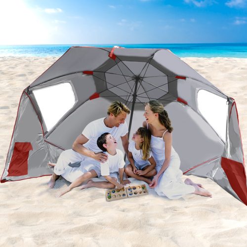 Beach Umbrella Outdoor Umbrellas Sun Shade Garden Shelter 2.33M Red