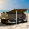 Double Swag Camping Swags Canvas Dome Tent Free Standing Khaki