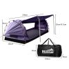 Double Swag Camping Swags Canvas Dome Tent Free Standing Purple