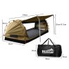 King Single Swag Camping Swags Canvas Dome Tent Free Standing Khaki