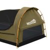 Double Swag Camping Swags Canvas Dome Tent Hiking Mattress Khaki