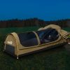 Double Swag Camping Swags Canvas Dome Tent Hiking Mattress Khaki