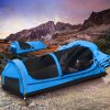 King Single Swag Camping Swags Canvas Dome Tent Hiking Mattress Blue
