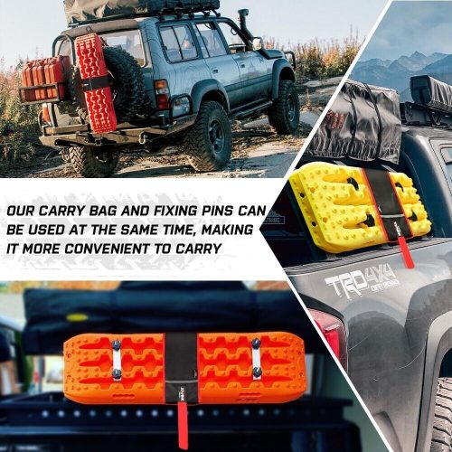 X-BULL KIT2 Recovery tracks 6pcs Board Traction Sand trucks strap mounting 4×4 Sand Snow Car red
