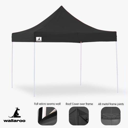 Gazebo Tent Marquee 3×3 PopUp Outdoor Wallaroo Black