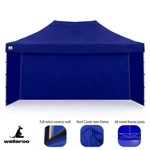 Gazebo Tent Marquee 3×4.5m PopUp Outdoor Wallaroo Blue