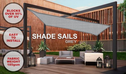 Wallaroo Rectangular Shade Sail 3m x 5m -Grey