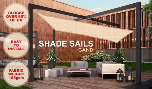 Wallaroo Square Shade Sail 3.6m x 3.6m – Sand