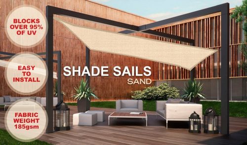 Wallaroo Square Shade Sail: 3m x 3m – Sand